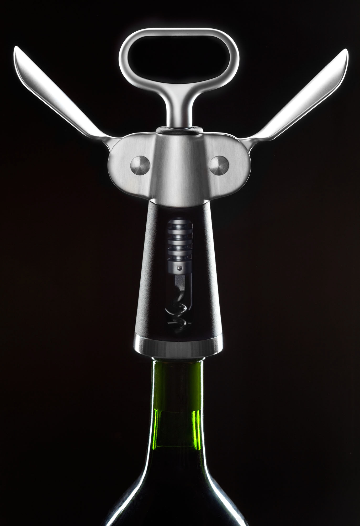 wine bottle opener on black, product photography with dramatic lighting | Still Life Photography  | Shot in Denver, Colorado