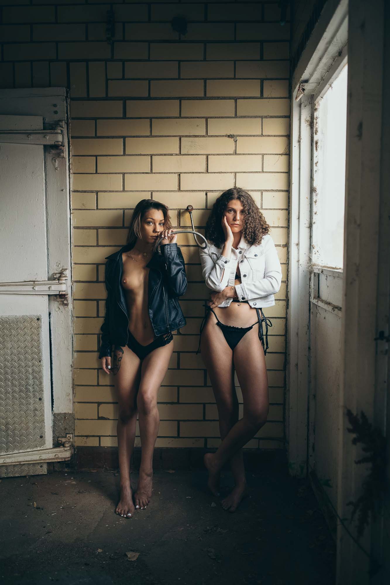 Models @space.junkiee and @lalavishlux in Lingerie in abandoned building | Nude | Boudoir Photography | Fashion Photography |