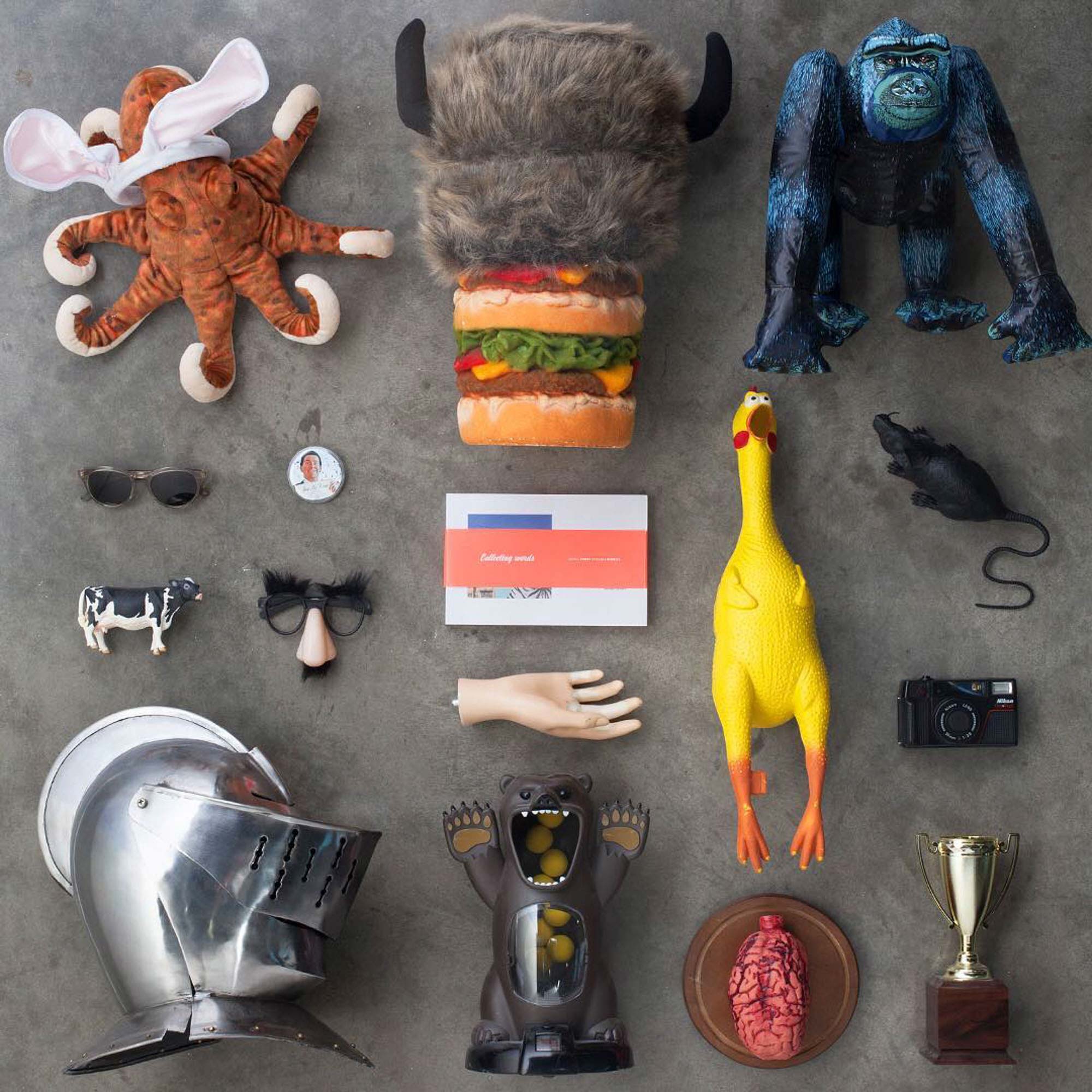 Knolling photography of items found on an art director's desk | Still Life Photography | shot in Boulder, Colorado for Crispin Porter + Bogusky