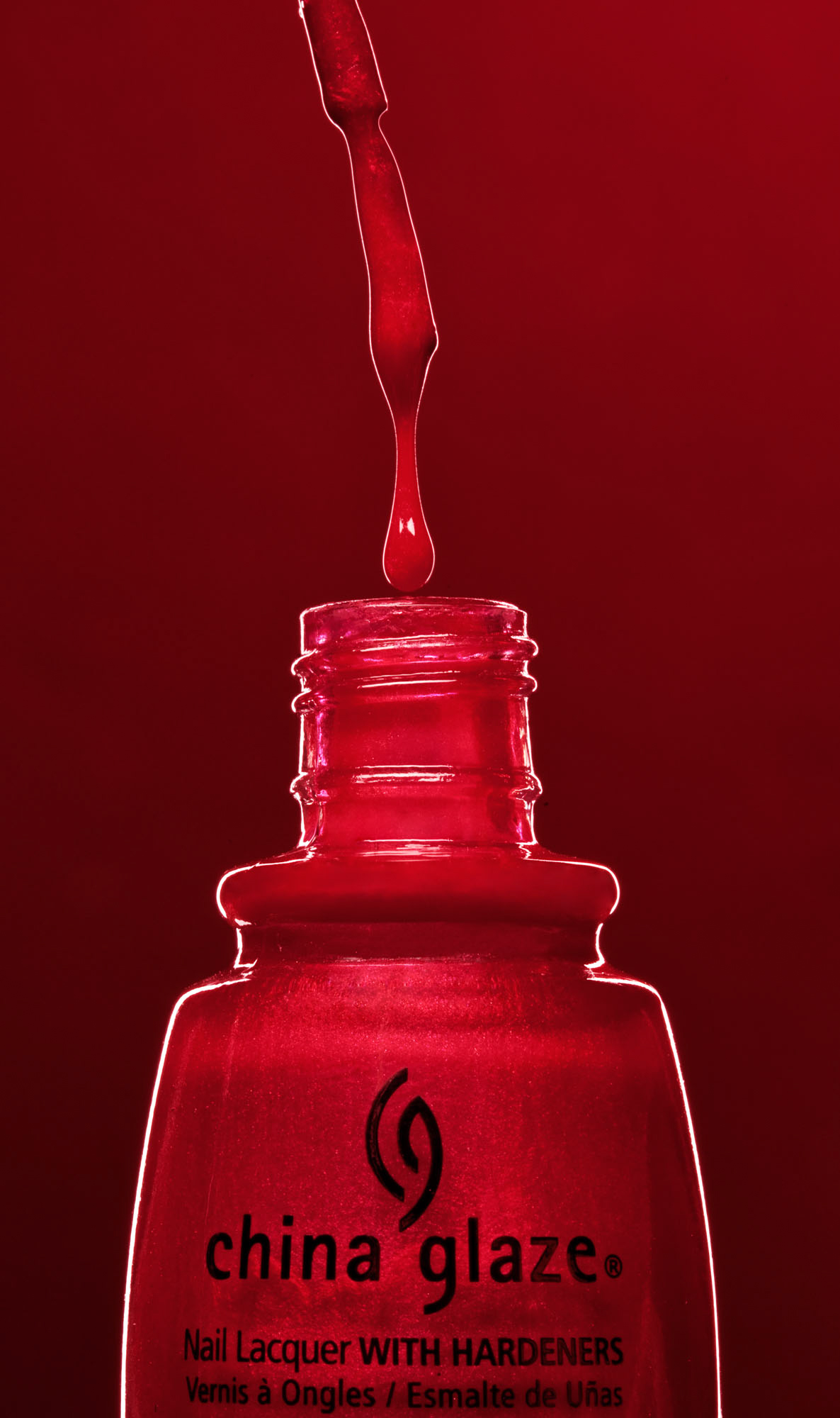 Red China Glaze Nail Polish Drip, Product Photography | Shot in Denver, Colorado