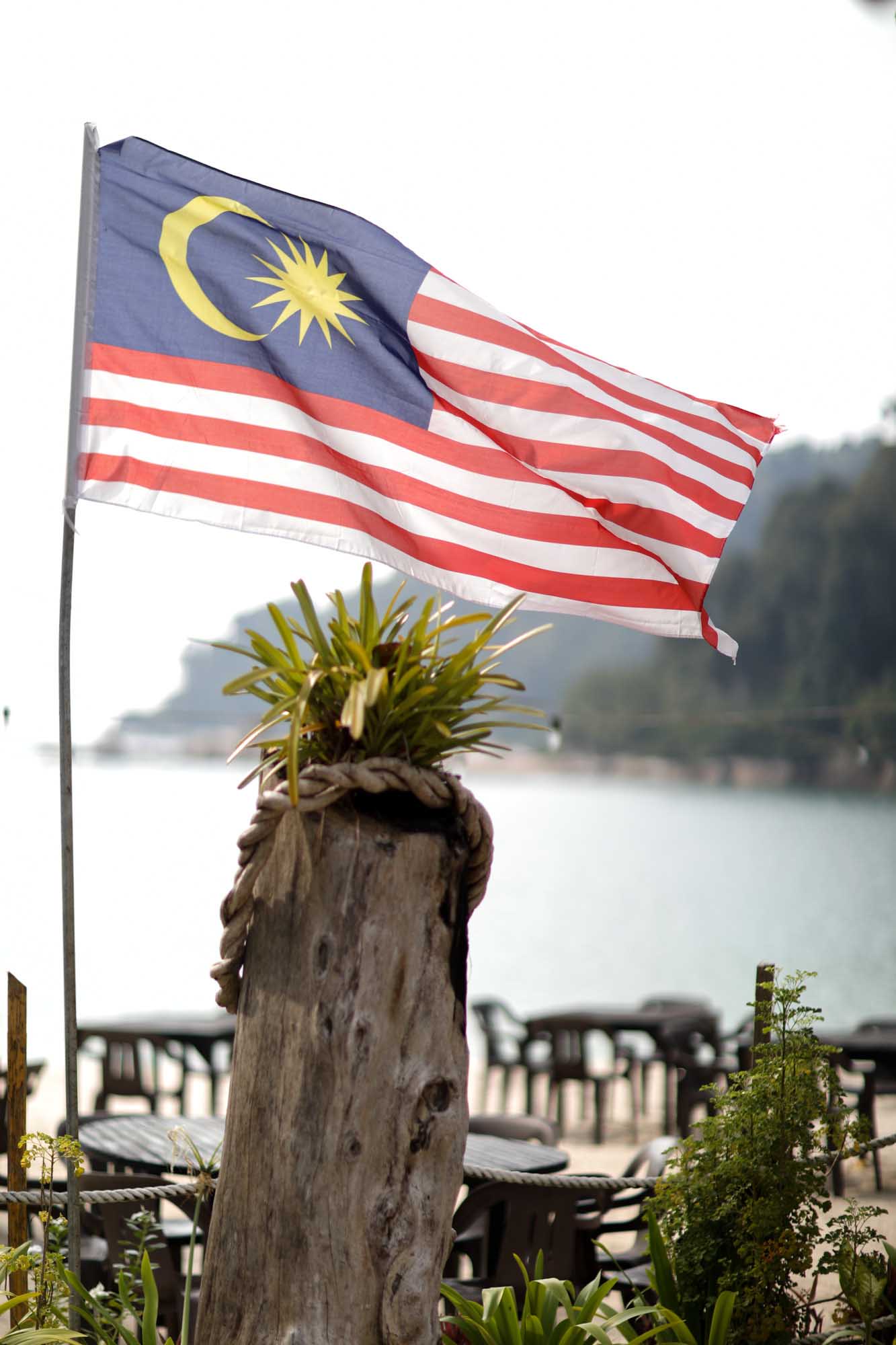 Malaysian Flag flying on island of Pangkor